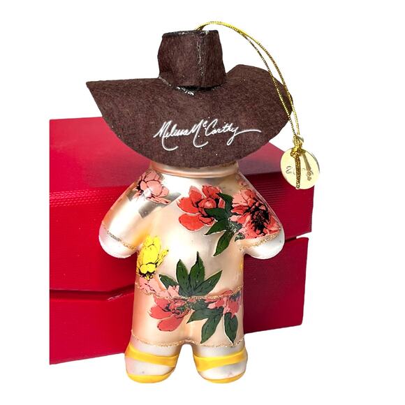 NEW Melissa McCarthy COWBOY BEAR GLASS ORNAMENT 2016 St Jude Limited Ed 154/410 - Picture 2 of 6
